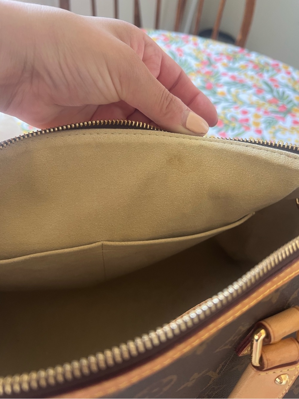 Louis Vuitton Brown Monogram Satchel with Tan Trim - Picture 13 of 16